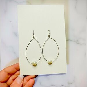 Elegant Sterling Silver Genuine Pearl Drop Earrings